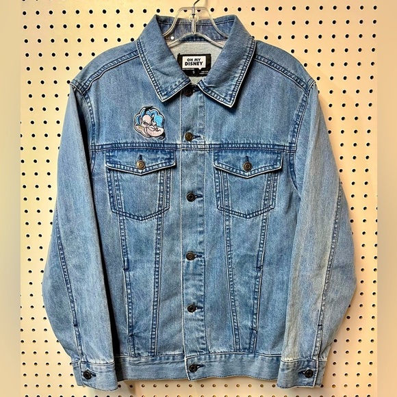Oh My  Disney Aladdin Genie Carpet Denim Jean Jacket Ladies Small - Picture 2 of 3